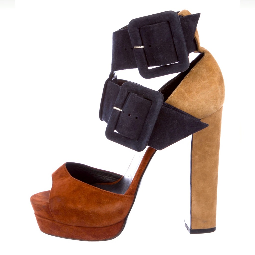 Pierre Hardy Suede Ankle Strap Heels